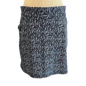 Peter Millar Womens Blue Leaf Pattern Golf Skirt L /Pockets Polyester Spandex